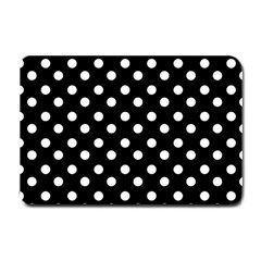 Black And White Polka Dots Small Doormat by GardenOfOphir