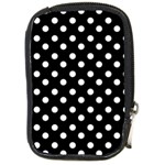 Black And White Polka Dots Compact Camera Leather Case Front