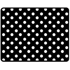 Black And White Polka Dots One Side Fleece Blanket (medium) by GardenOfOphir