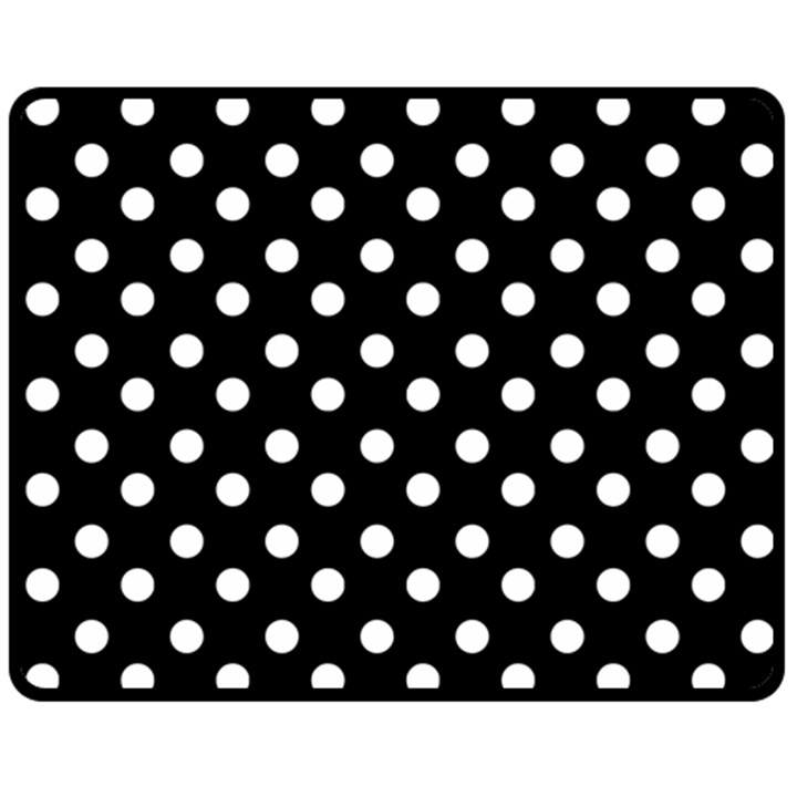 Black And White Polka Dots One Side Fleece Blanket (Medium)