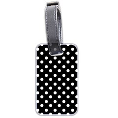 Black And White Polka Dots Luggage Tag (two Sides) by GardenOfOphir