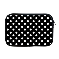 Black And White Polka Dots Apple Macbook Pro 17  Zipper Case by GardenOfOphir