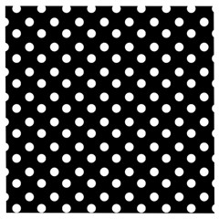 Black And White Polka Dots Wooden Puzzle Square by GardenOfOphir