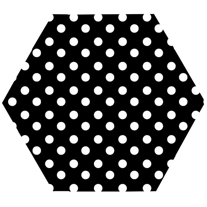 Black And White Polka Dots Wooden Puzzle Hexagon