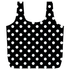 Black And White Polka Dots Full Print Recycle Bag (xxxl) by GardenOfOphir