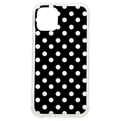 Black And White Polka Dots Iphone 12 Mini Tpu Uv Print Case	 by GardenOfOphir