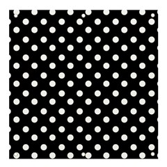 Black And White Polka Dots Banner And Sign 4  X 4  by GardenOfOphir