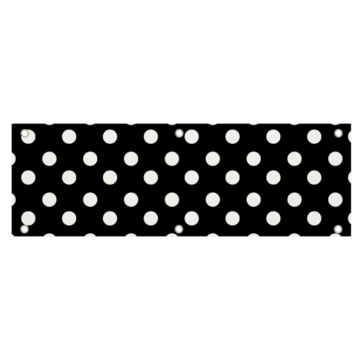 Black And White Polka Dots Banner and Sign 6  x 2 