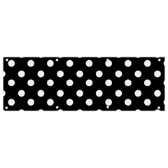 Black And White Polka Dots Banner And Sign 9  X 3  by GardenOfOphir