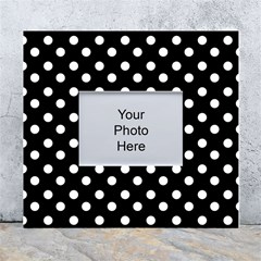 Black And White Polka Dots White Wall Photo Frame 5  X 7  by GardenOfOphir