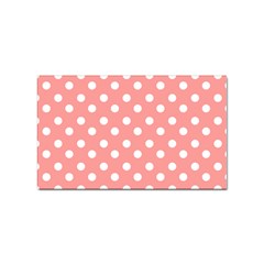 Coral And White Polka Dots Sticker Rectangular (10 Pack) by GardenOfOphir