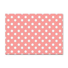 Coral And White Polka Dots Sticker A4 (100 Pack) by GardenOfOphir