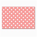 Coral And White Polka Dots Postcard 4 x 6  (Pkg of 10) Front