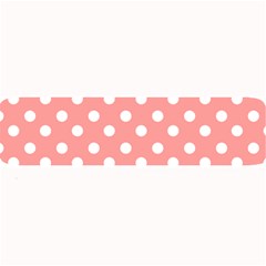 Coral And White Polka Dots Large Bar Mat by GardenOfOphir