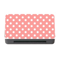 Coral And White Polka Dots Memory Card Reader With Cf by GardenOfOphir