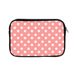 Coral And White Polka Dots Apple iPad Mini Zipper Cases Front