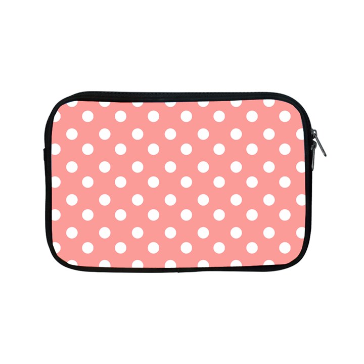 Coral And White Polka Dots Apple iPad Mini Zipper Cases