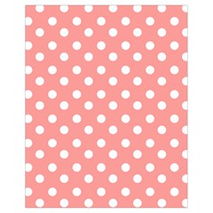 Coral And White Polka Dots Drawstring Bag (small) by GardenOfOphir