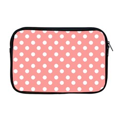 Coral And White Polka Dots Apple Macbook Pro 17  Zipper Case by GardenOfOphir