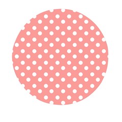 Coral And White Polka Dots Mini Round Pill Box by GardenOfOphir