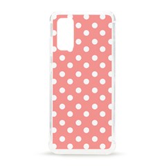 Coral And White Polka Dots Samsung Galaxy S20 6 2 Inch Tpu Uv Case by GardenOfOphir