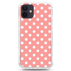 Coral And White Polka Dots Iphone 12 Mini Tpu Uv Print Case	 by GardenOfOphir