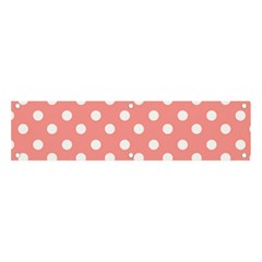 Coral And White Polka Dots Banner And Sign 4  X 1  by GardenOfOphir