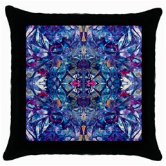 Denim On Pour Throw Pillow Case (black) by kaleidomarblingart