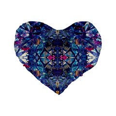 Denim On Pour Standard 16  Premium Heart Shape Cushions by kaleidomarblingart