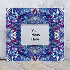 Denim On Pour White Wall Photo Frame 5  X 7  by kaleidomarblingart