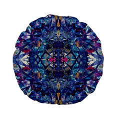 Denim On Pour Standard 15  Premium Flano Round Cushions by kaleidomarblingart