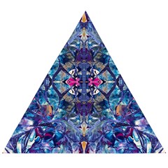 Denim On Pour Wooden Puzzle Triangle by kaleidomarblingart