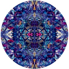 Denim On Pour Uv Print Round Tile Coaster by kaleidomarblingart