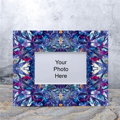 Denim On Pour White Tabletop Photo Frame 4 x6  by kaleidomarblingart