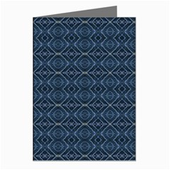 Blue Diamonds Motif Fancy Pattern Design Greeting Cards (pkg Of 8) by dflcprintsclothing