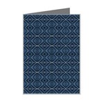 Blue Diamonds Motif Fancy Pattern Design Mini Greeting Card Left