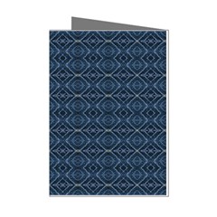 Blue Diamonds Motif Fancy Pattern Design Mini Greeting Cards (pkg Of 8) by dflcprintsclothing