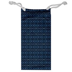 Blue Diamonds Motif Fancy Pattern Design Jewelry Bag by dflcprintsclothing