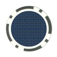 Blue Diamonds Motif Fancy Pattern Design Poker Chip Card Guard by dflcprintsclothing