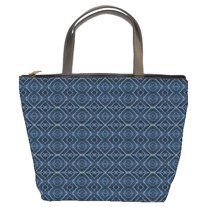 Blue Diamonds Motif Fancy Pattern Design Bucket Bag