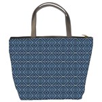 Blue Diamonds Motif Fancy Pattern Design Bucket Bag Back