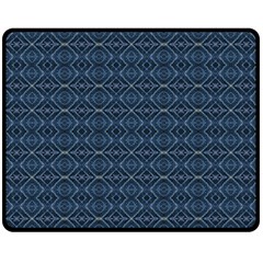 Blue Diamonds Motif Fancy Pattern Design One Side Fleece Blanket (medium) by dflcprintsclothing