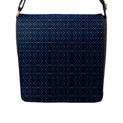 Blue Diamonds Motif Fancy Pattern Design Flap Closure Messenger Bag (l) by dflcprintsclothing