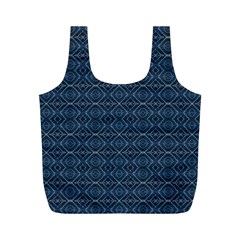 Blue Diamonds Motif Fancy Pattern Design Full Print Recycle Bag (m)