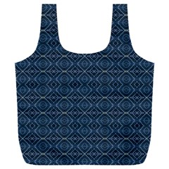 Blue Diamonds Motif Fancy Pattern Design Full Print Recycle Bag (xxxl) by dflcprintsclothing