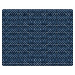 Blue Diamonds Motif Fancy Pattern Design One Side Premium Plush Fleece Blanket (medium) by dflcprintsclothing