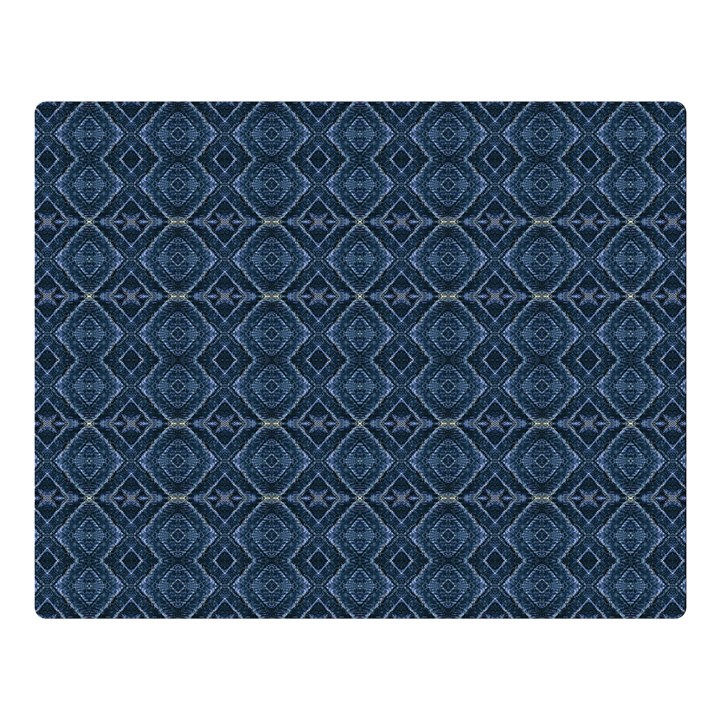 Blue Diamonds Motif Fancy Pattern Design One Side Premium Plush Fleece Blanket (Large)