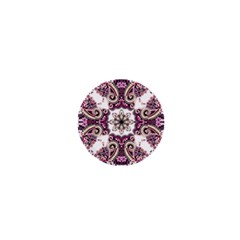 Multicolored Pattern Illustration Purple Peacock 1  Mini Buttons