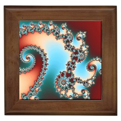 Fractal Spiral Art Math Abstract Framed Tile by Ravend