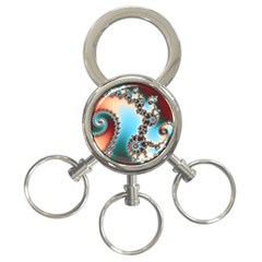 Fractal Spiral Art Math Abstract 3-ring Key Chain by Ravend